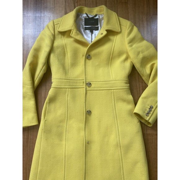 J. Crew Double Cloth Manifattura di Carmignano Italian Wool Coat 4 Yellow READ - Picture 5 of 13